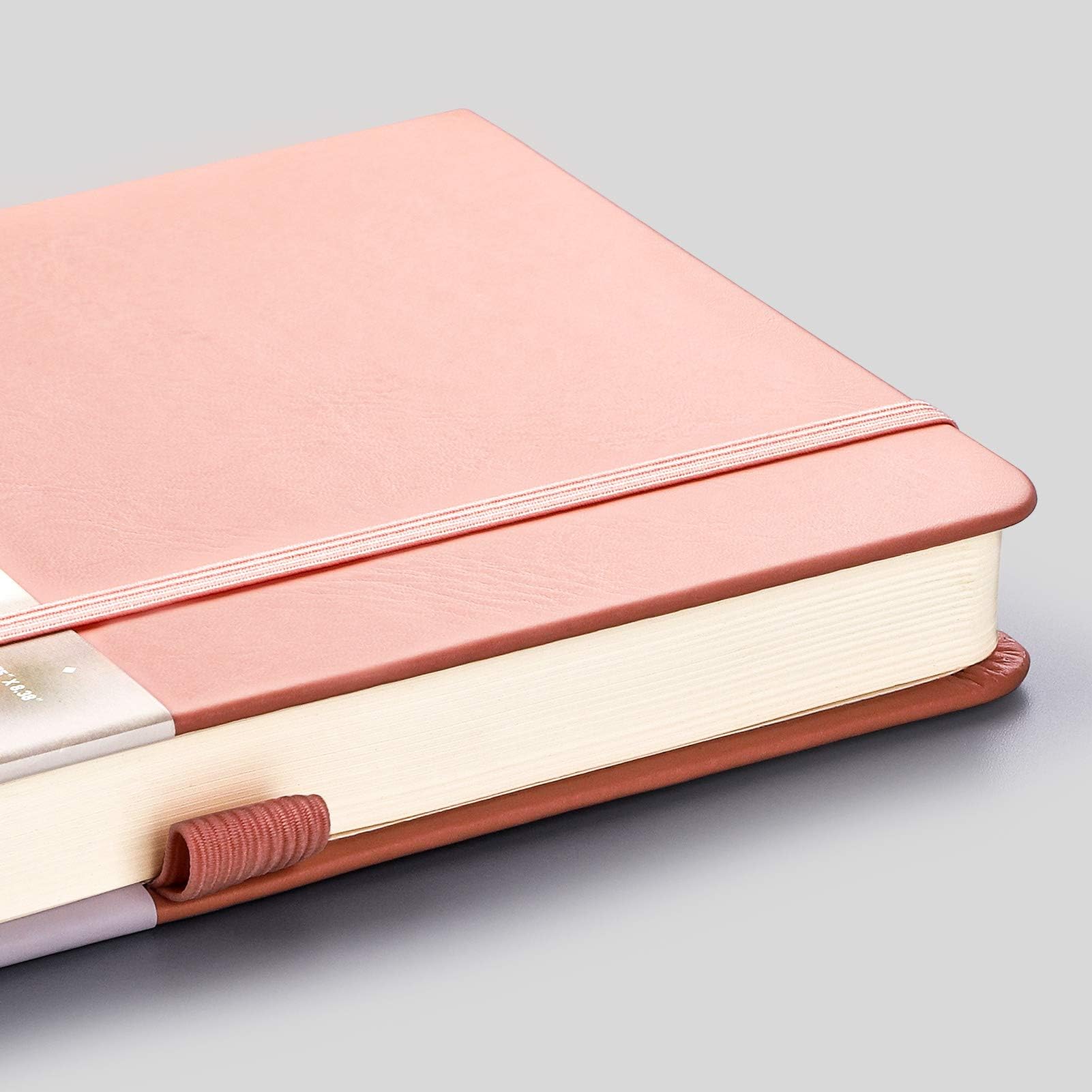 EMSHOI A5 Dotted Notebook - 256 Pages Bullet Journal with Dot Grid, Hardcover Leather Cover, 120gsm Thick Paper, 16 Perforated Sheets & Inner Pocket (5.75