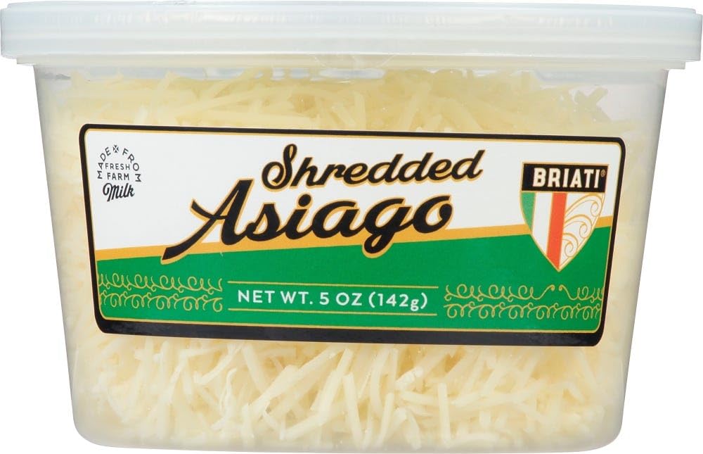 Briati Shredded Asiago Cheese - 12 Pack (5 oz Each) | Premium Italian Cheese for Pizza, Pasta & Salads | Perfect for Cooking, Baking & Entertaining