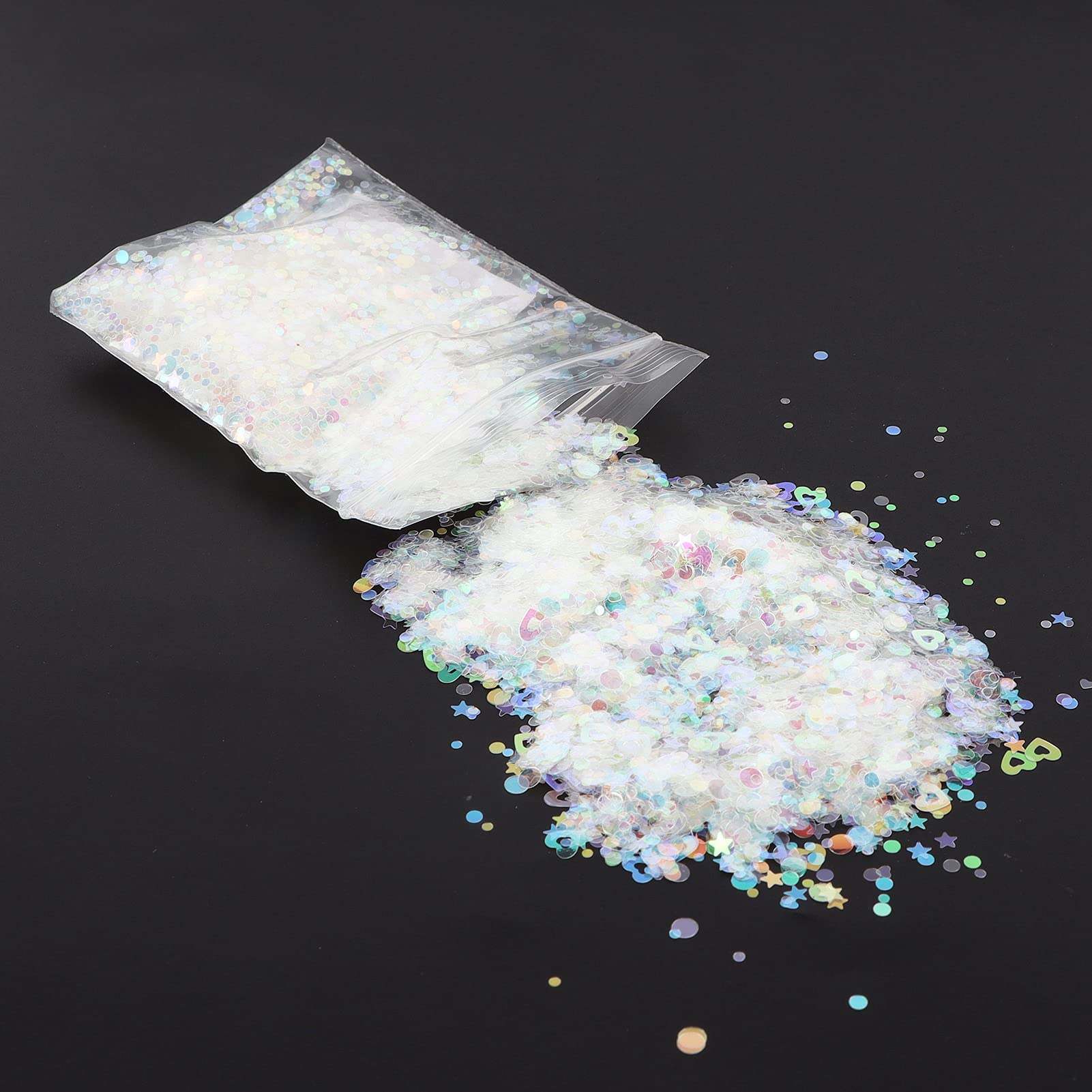 Glitter Confetti for Nails - Round Resin Sequins for Nail Art, DIY Crafts & Handmade Decorations | Easy to Clean Nail Glitter for Professional & Home Manicures, Scrapbooking & Party Decor