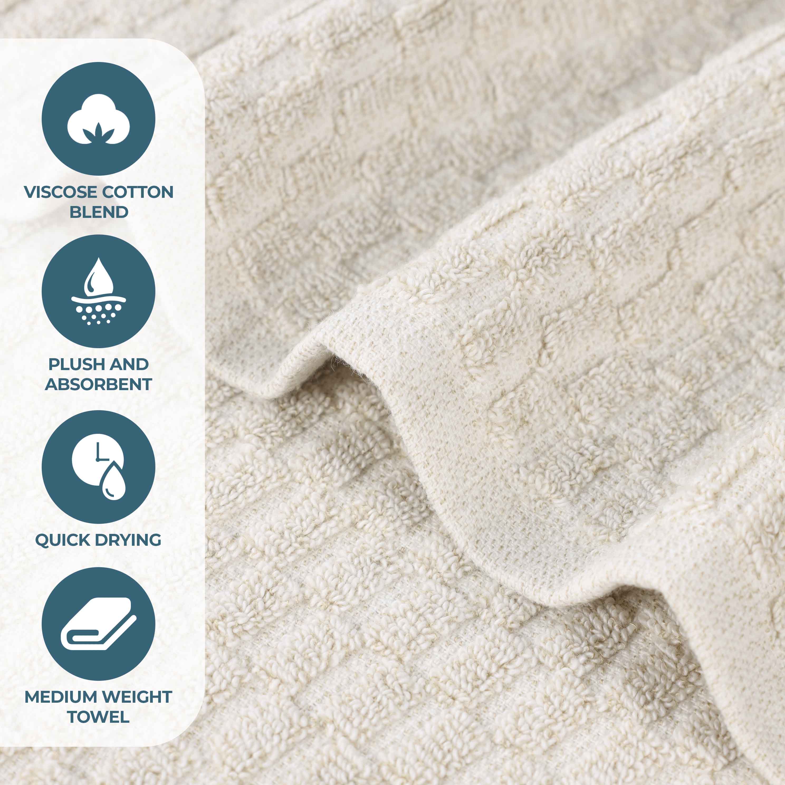 Premium Juno Cotton Blend Medium Weight Checkered Border Bath Towels - Ultra Absorbent & Soft, Set of 2 (Grey/White) | Luxury Bath Sheets for Spa, Hotel & Home Use