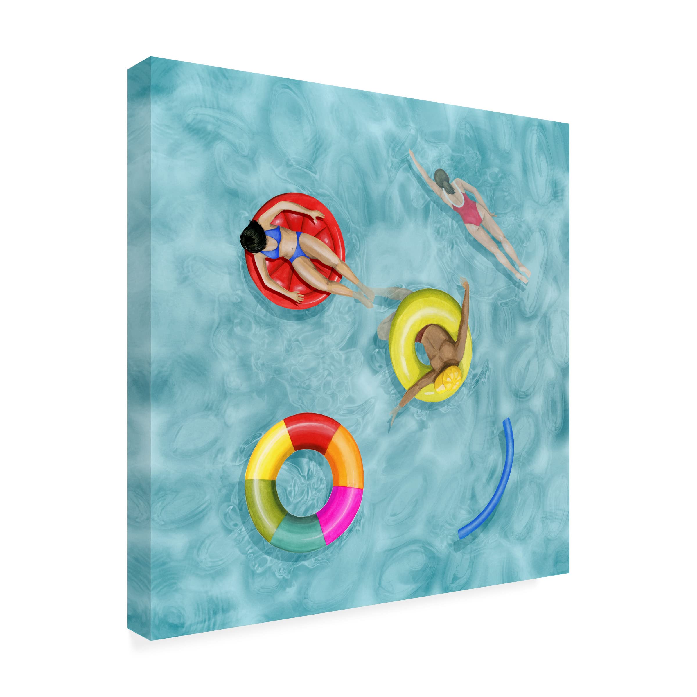 Grace Popp Poolside II Canvas Wall Art Print - Modern Home Decor for Living Room, Bedroom & Office - High Quality Framed Painting for Beach House & Coastal Style Interiors