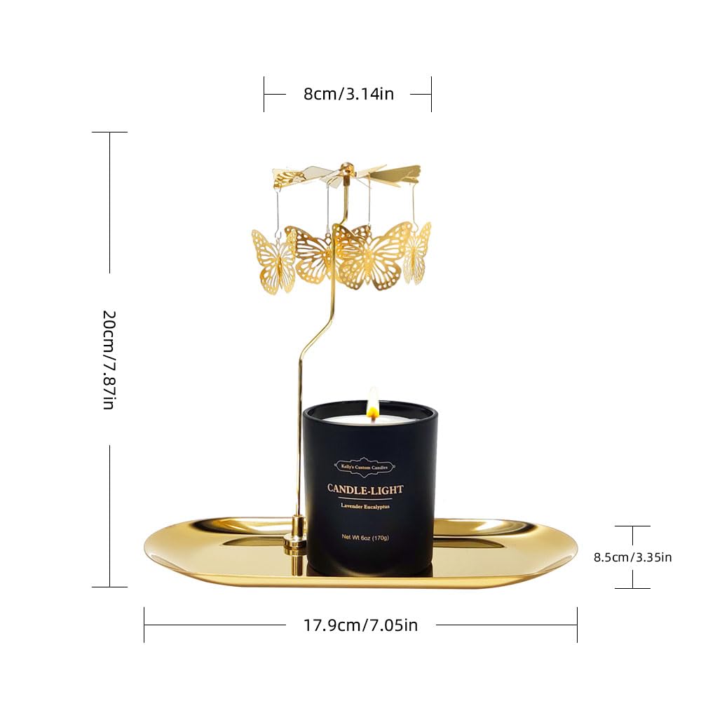 Kelly's Custom Candles - 6oz Rotating Butterfly Scented Candle | Unique Birthday Gifts for Women, Mom, Wife & Colleagues | Perfect for Anniversaries, Christmas, Thanksgiving & Special Occasions | Home Decor & Relaxation Gift Idea