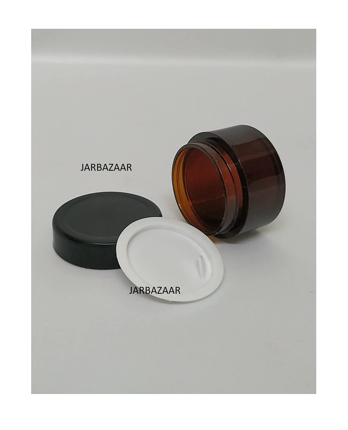 JARBAZAAR 6-Pack 15GM Amber Acrylic Empty Refillable Cosmetic Jars - Leakproof Containers for Creams, Body Butter, DIY Lip Balm & Lip Scrub - Perfect for Travel, Home Storage & Gift Packaging