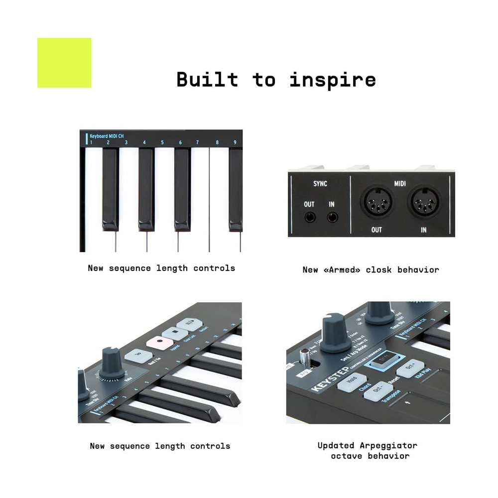 Arturia Keystep 32-Key MIDI Keyboard Controller with Sequencer & Arpeggiator - Black | Professional Music Production, Live Performance & Home Studio Setup