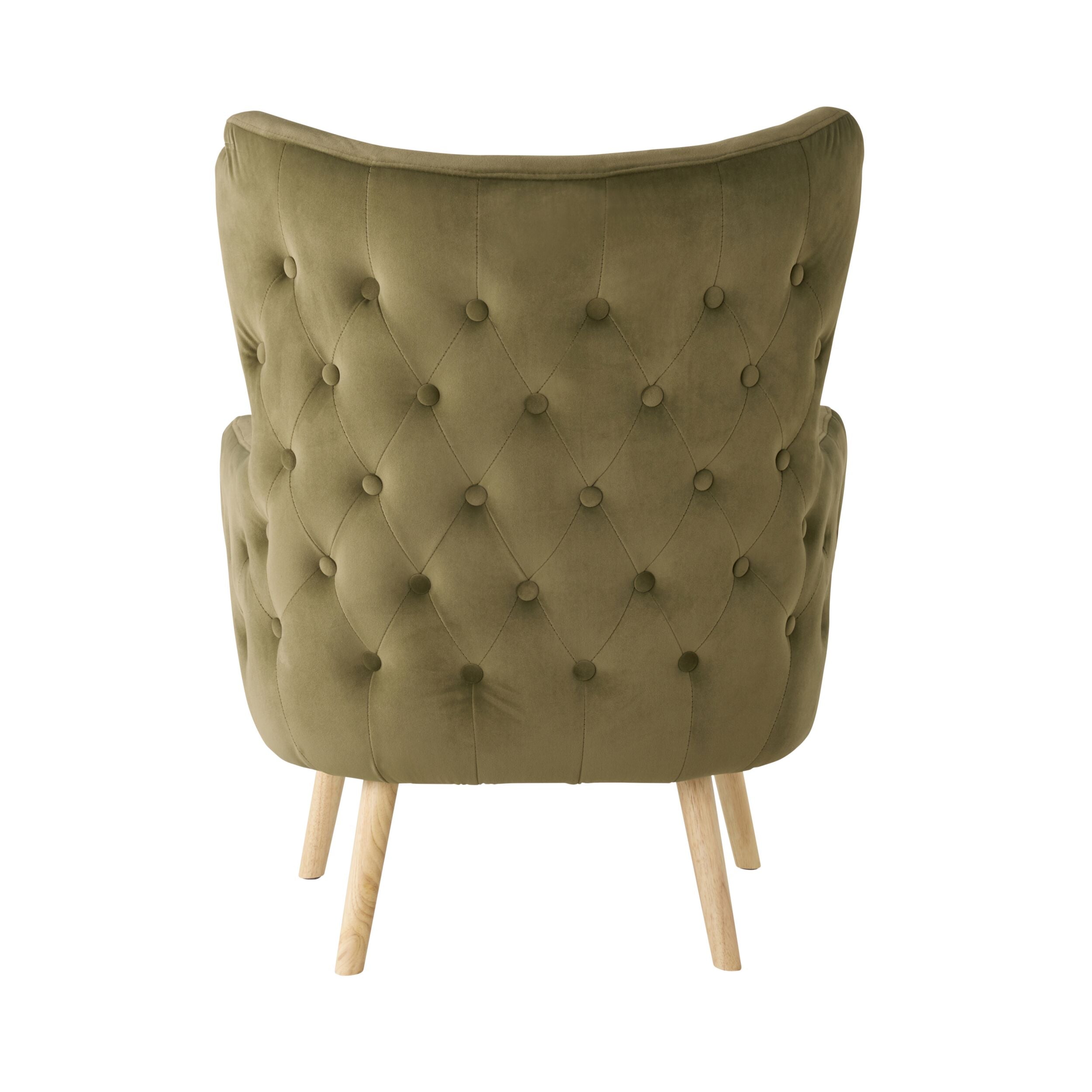 Amira Velvet Moss Occasional Chair - Elegant Accent Seating for Living Room, Bedroom, or Office Decor
