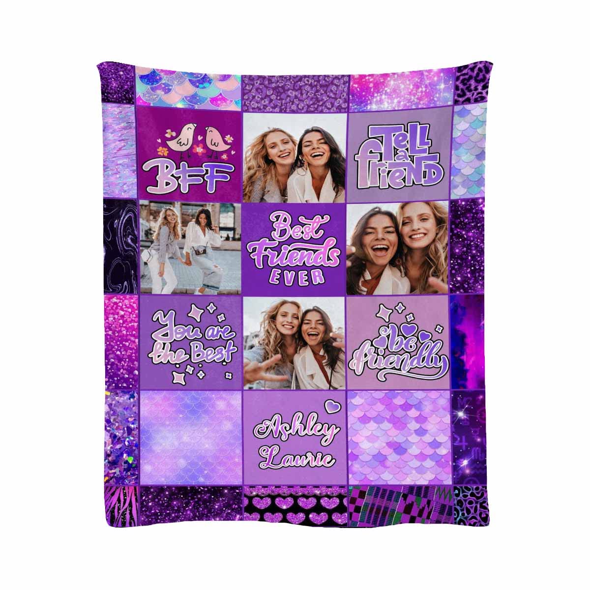 Personalized Best Friends Birthday Gifts - Custom Photo Throw Blanket 54x70 Inches - Lightweight Travel & Home Blanket for Living Room, Bedroom, Sofa - Perfect Anniversary, Christmas Gift for Couples & Besties