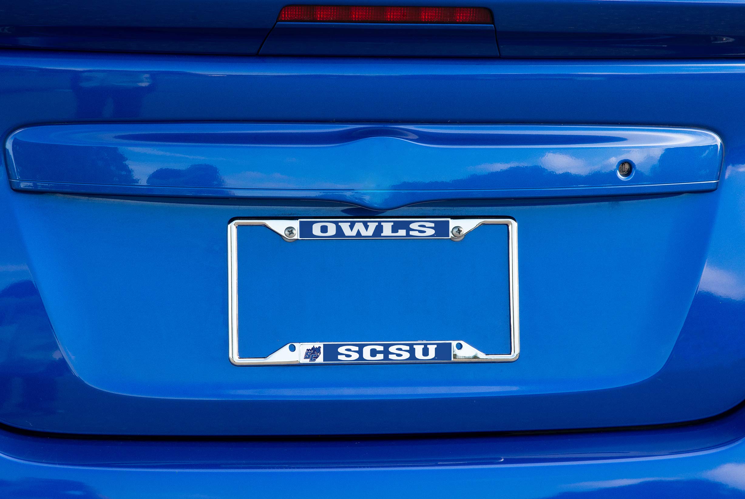 Desert Cactus Southern Connecticut State University Owl Mascot Metal License Plate Frame - Durable Car Accessories for Front or Rear Bumper - Perfect for Alumni, Fans & School Spirit (SCSU Owls)