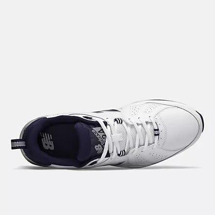 New Balance Men's 624v5 White/Navy Athletic Shoes - Wide Width (2E) - Comfortable Walking & Running Sneakers for Workout, Gym, and Casual Wear