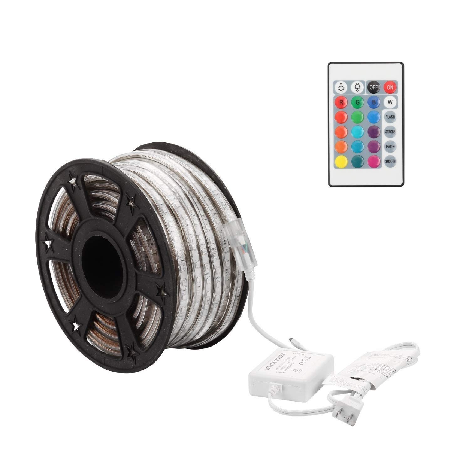Waterproof LED Strip Lights 150FT - UL Certified, Color Changing RGB with Remote, Indoor/Outdoor Use for Home, Party, Christmas, and Landscape Lighting