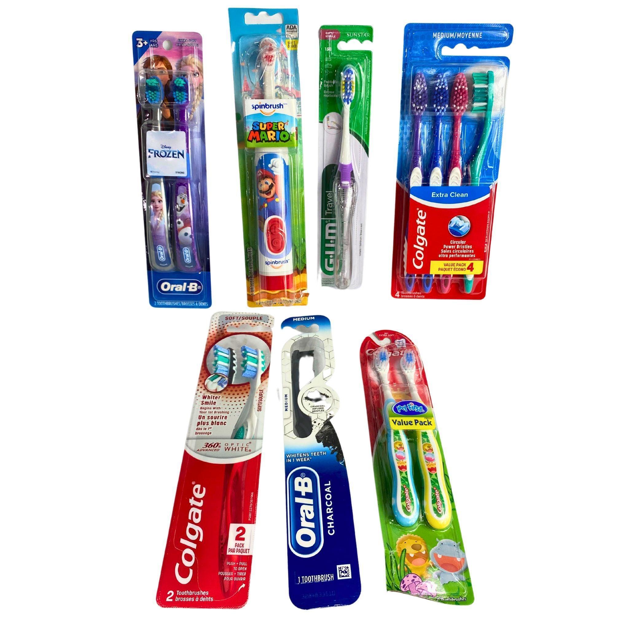 130-Piece Toothbrush Assortment for Adults & Kids - Soft, Medium & Hard Bristles - Bulk Dental Care Essentials for Home, Travel & School