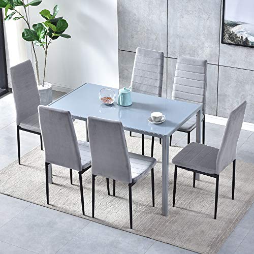 Grey Velvet Chairs With Table