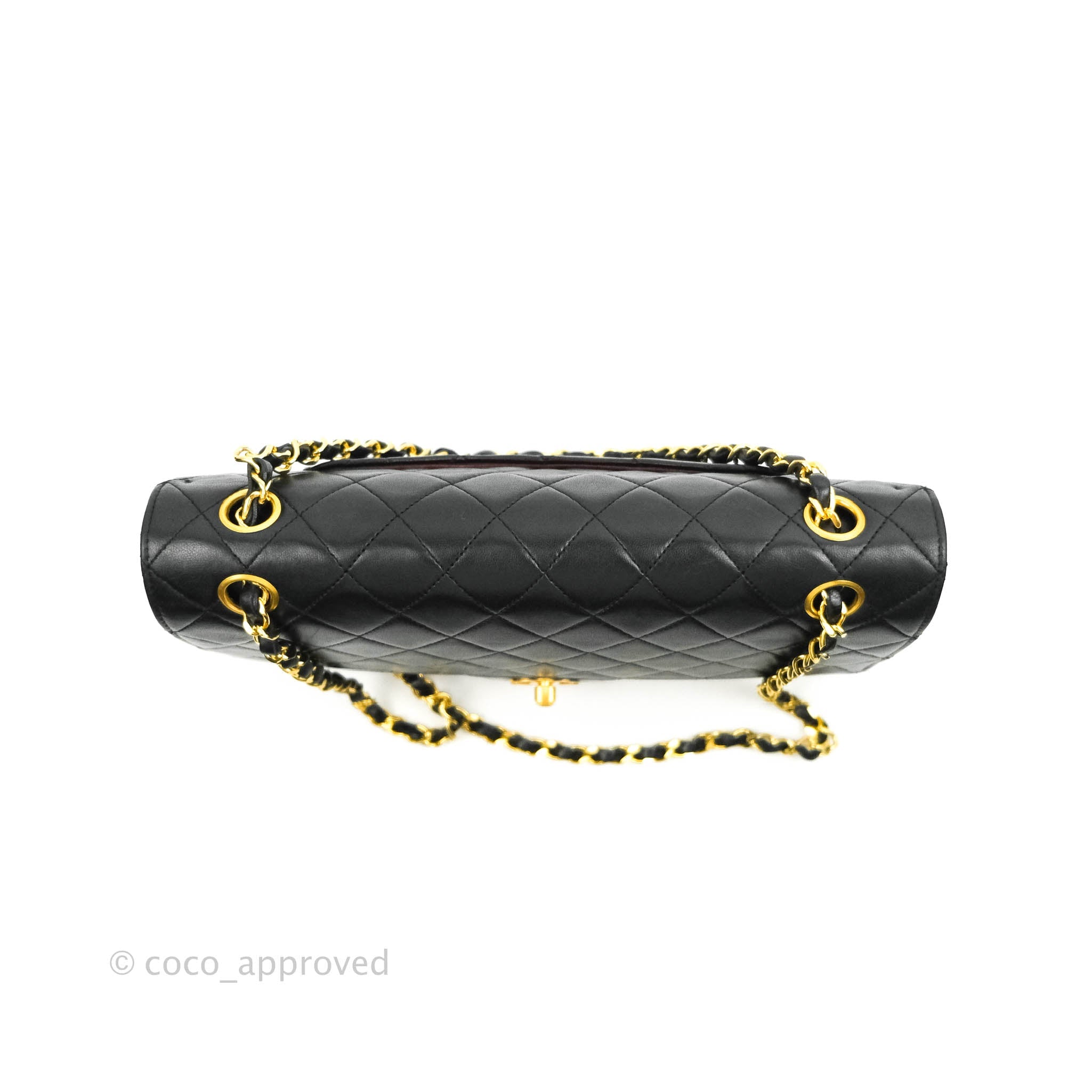Vintage Chanel Classic Double Flap Bag in Black Lambskin Leather with 24K Gold Hardware - Luxury Handbag for Women, Perfect for Evening Events & Special Occasions