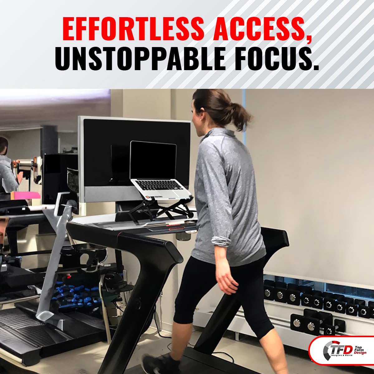 Peloton Tread Plus Tray - Made in USA | Walking Desk Attachment for Laptop, Tablet, Phone & Book | Exercise Workstation & Treadmill Accessories (Clear) - Perfect for Home Office Workouts & Multitasking While Walking