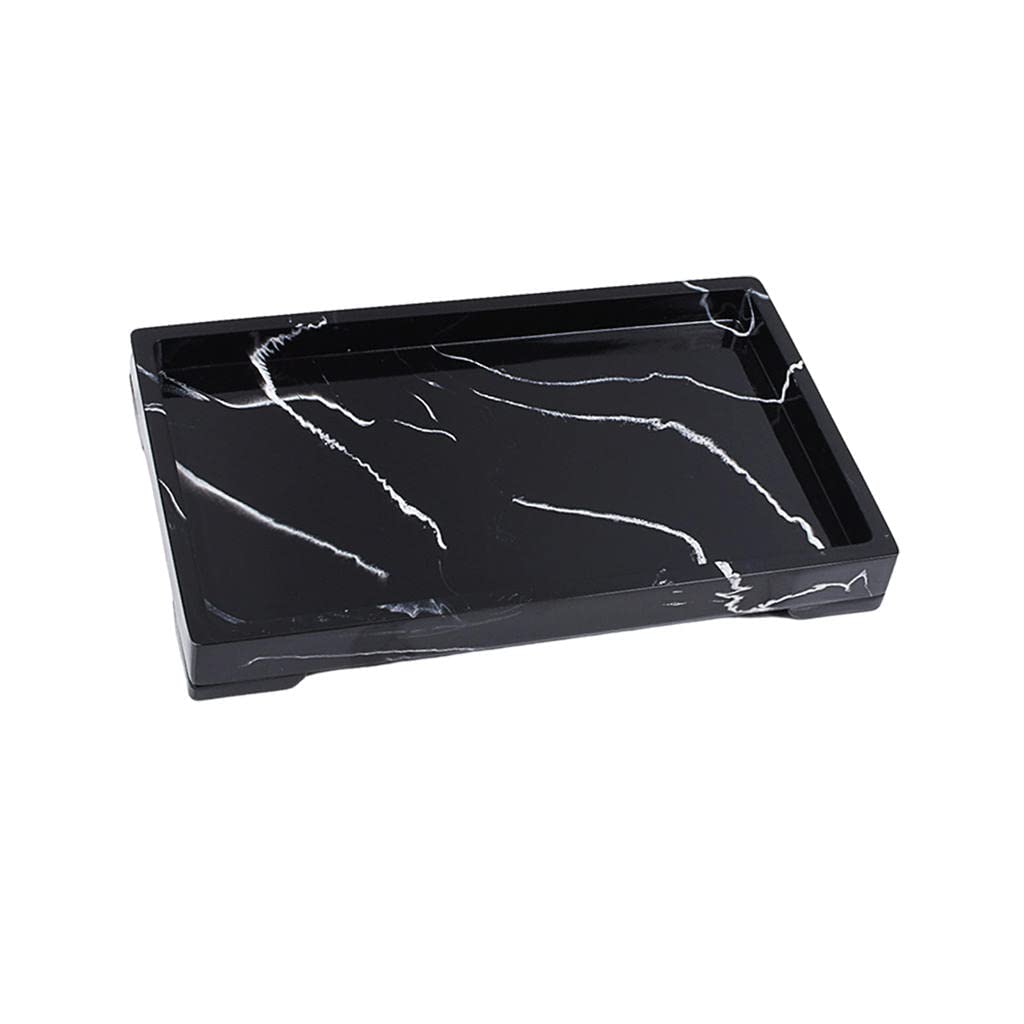 Gazechimp Black Bathroom Vanity Tray - Bathtub Organizer & Jewelry Plate for Home, Hotel Decor - Perfect Housewarming Gift for Bathroom Storage & Spa Relaxation
