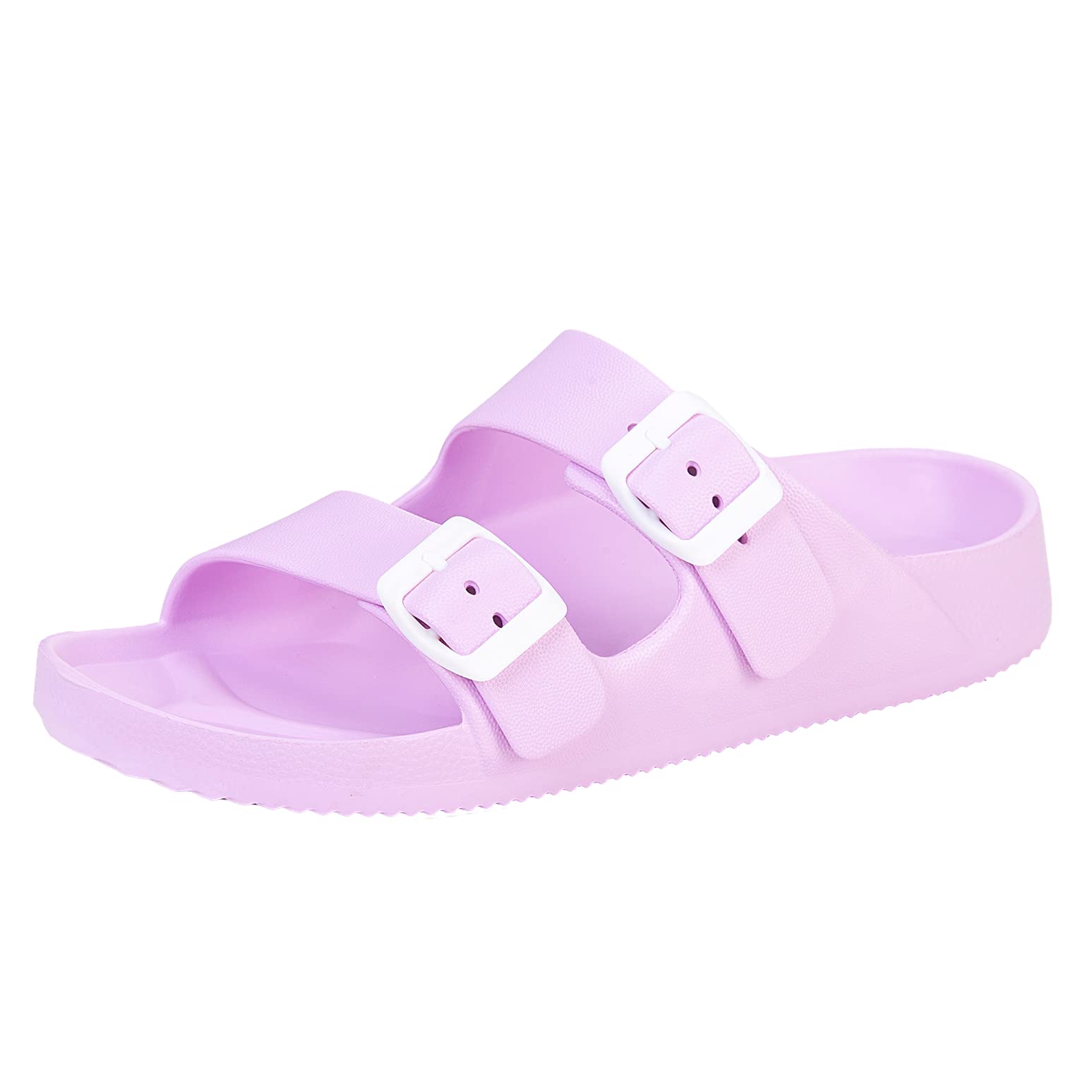 Unisex Adjustable Double Buckle Slides Sandals - Lightweight EVA Comfort Footbed with Arch Support for Men & Women | Perfect for Beach, Pool, Gym & Casual Wear
