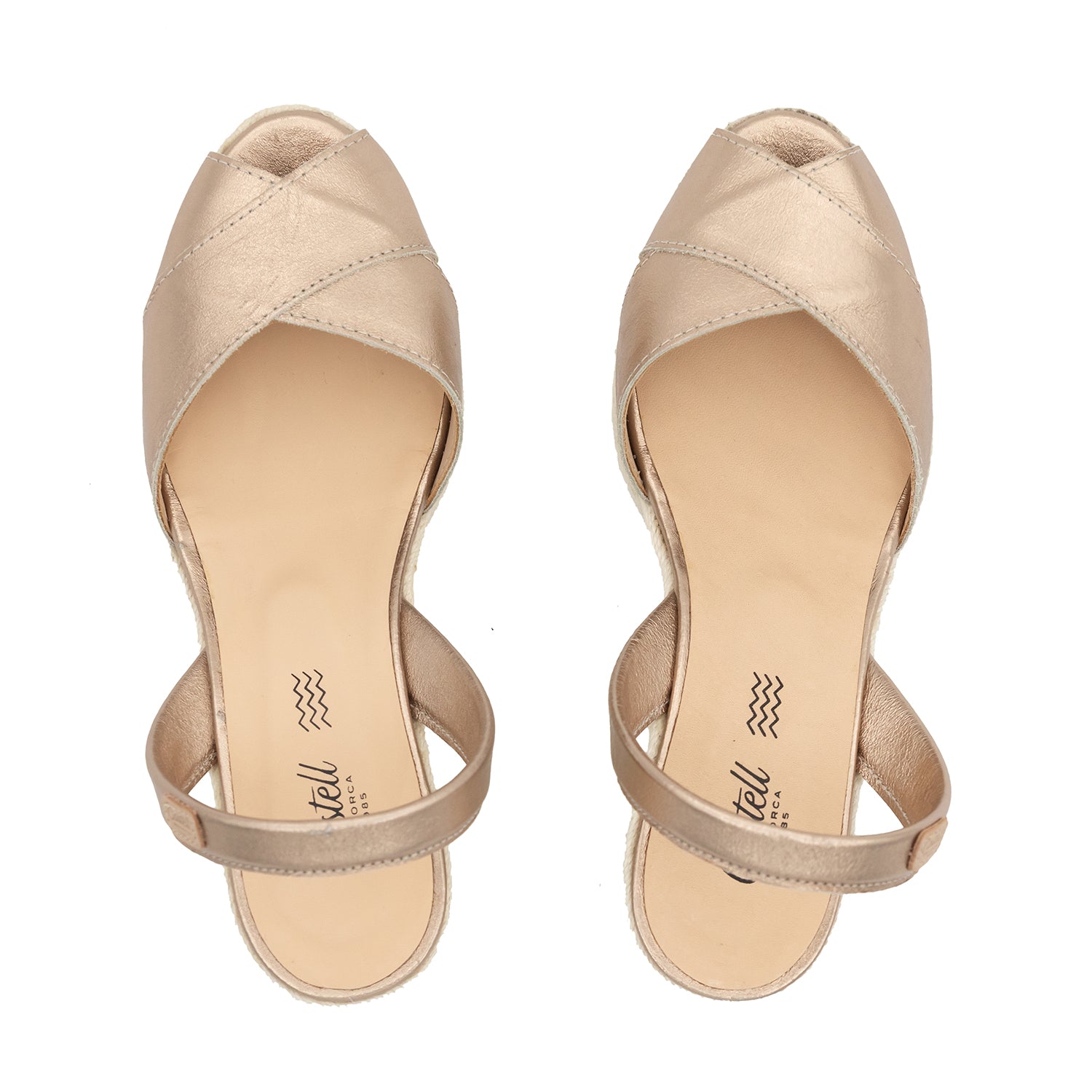 Women's Plain Open Toe Leather Menorcan Espadrilles - 2686 Mari Ugento Metallic Sandals | Comfortable Summer Beach Shoes for Casual Outings & Vacation