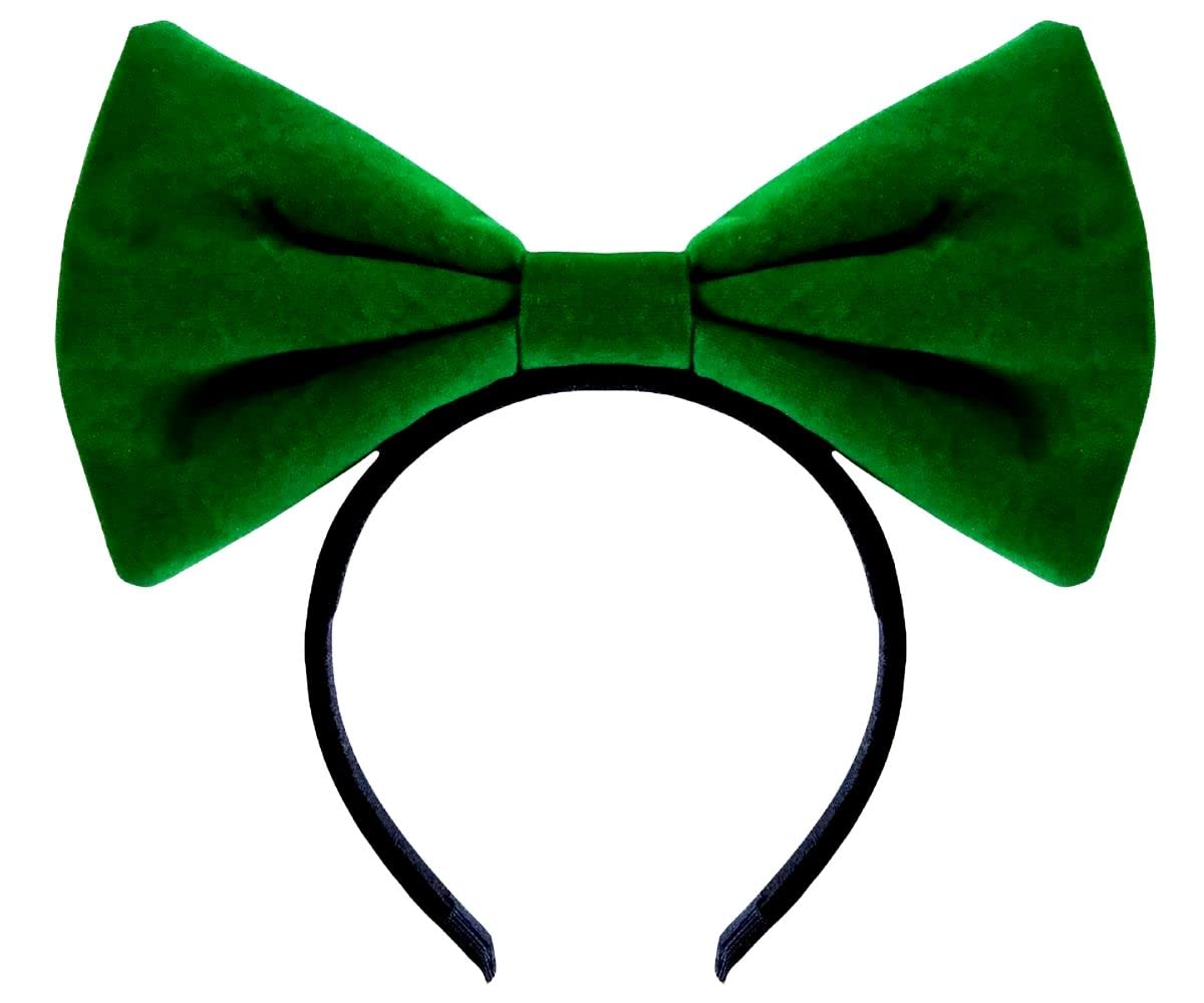 Velvet Green Bow Headbands for Women & Girls - Christmas Party Hair Accessories | Elegant Velvet Hair Bows for Holiday Celebrations, Weddings & Festive Occasions