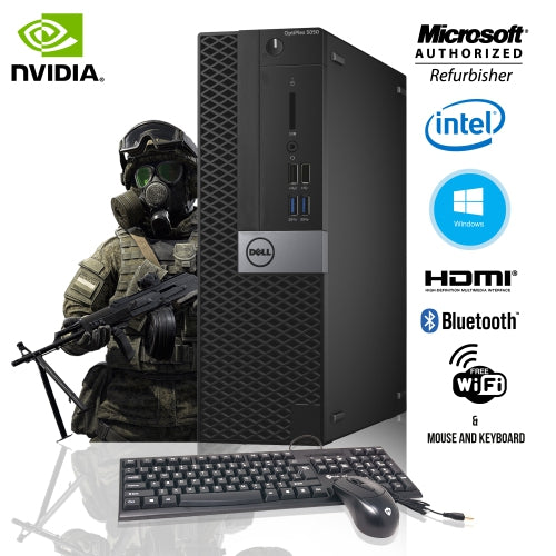 Refurbished Dell OptiPlex 5050 SFF Desktop PC - Intel Core i5-6500 Quad-Core 3.2GHz, 8GB RAM, 256GB SSD, Windows 10 Pro | WiFi, Keyboard & Mouse Included | 1-Year Warranty | Ideal for Home Office, Business & Remote Work