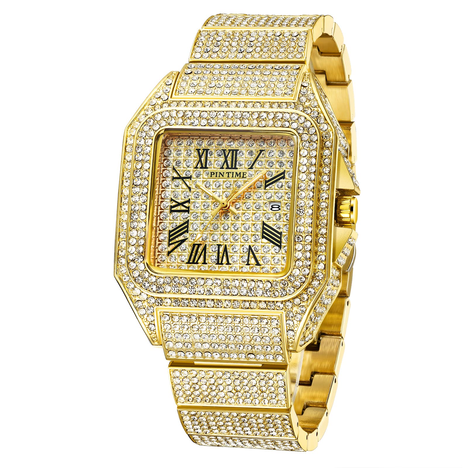 Luxury Men's Iced Out Crystal Watch - Hip Hop Style for Parties & Gifting