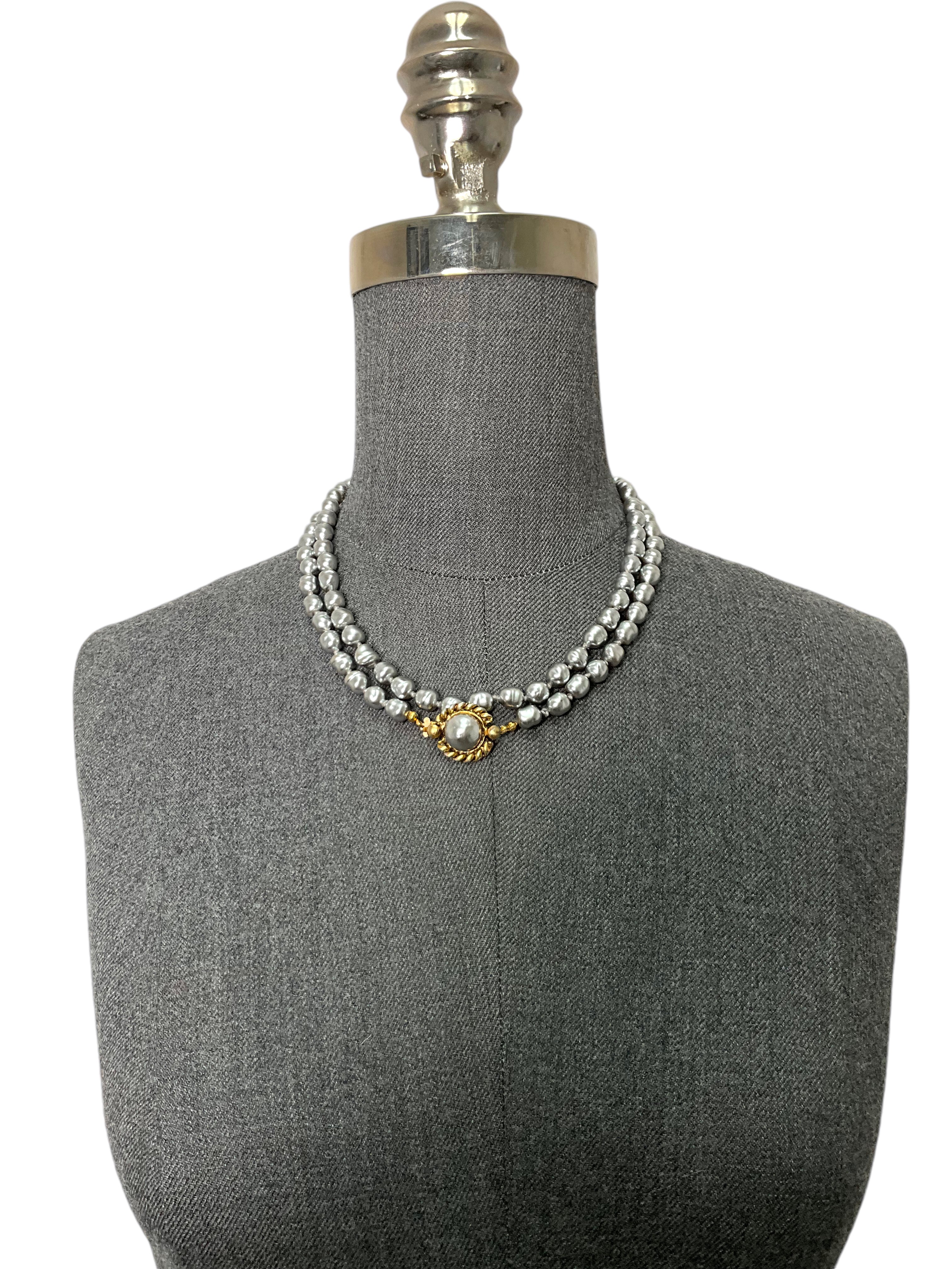 Vintage CHANEL 1981 Baroque Pearl Sautoir Necklace - Elegant Faux Pearl Statement Jewelry for Women, Perfect for Evening Parties & Special Occasions