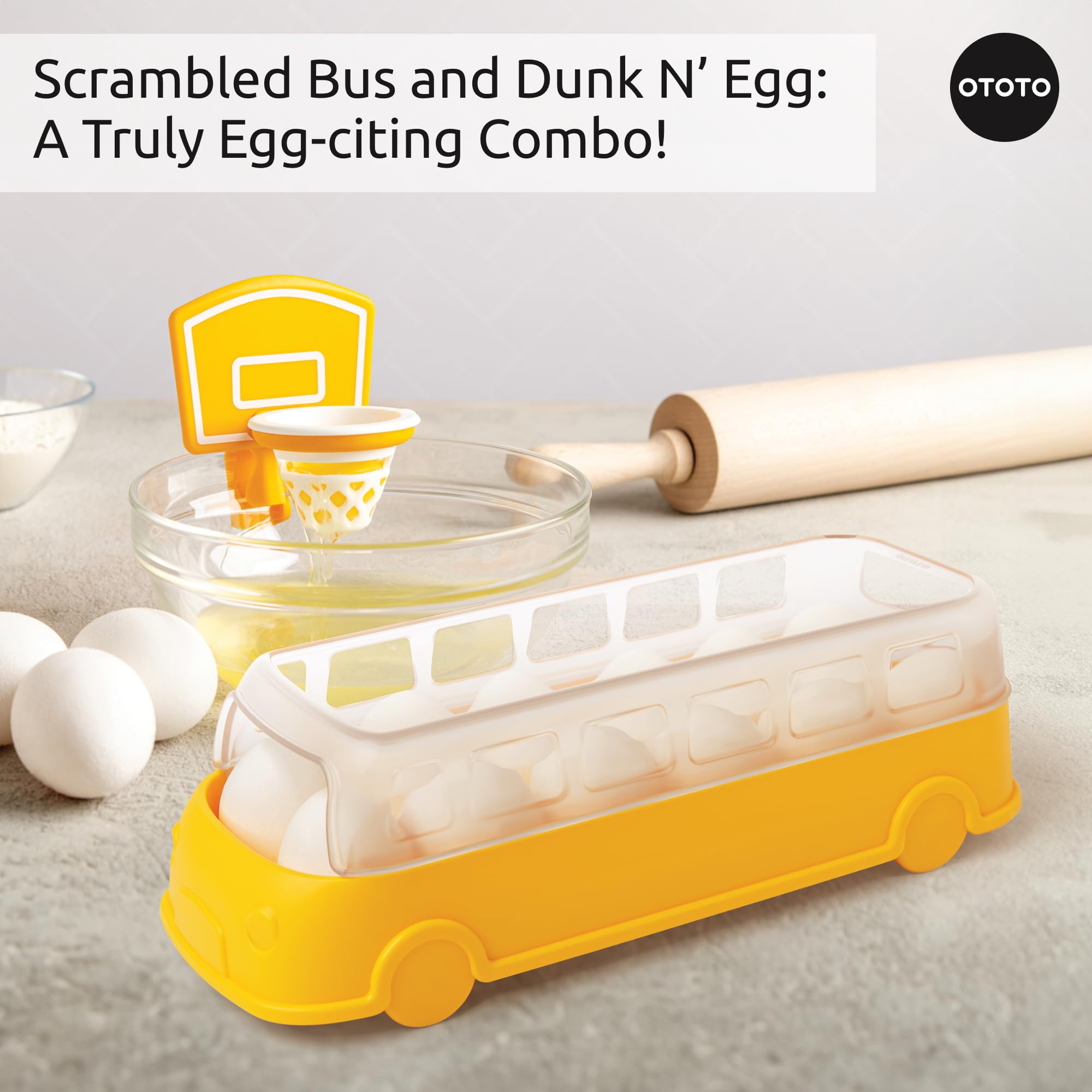 OTOTO Dunk N' Egg Yolk Separator - Funny Basketball-Shaped Kitchen Gadget for Easy Egg Separation | Unique Cooking Gift for Chefs & Home Cooks | Perfect for Breakfast Prep, Baking & Healthy Cooking