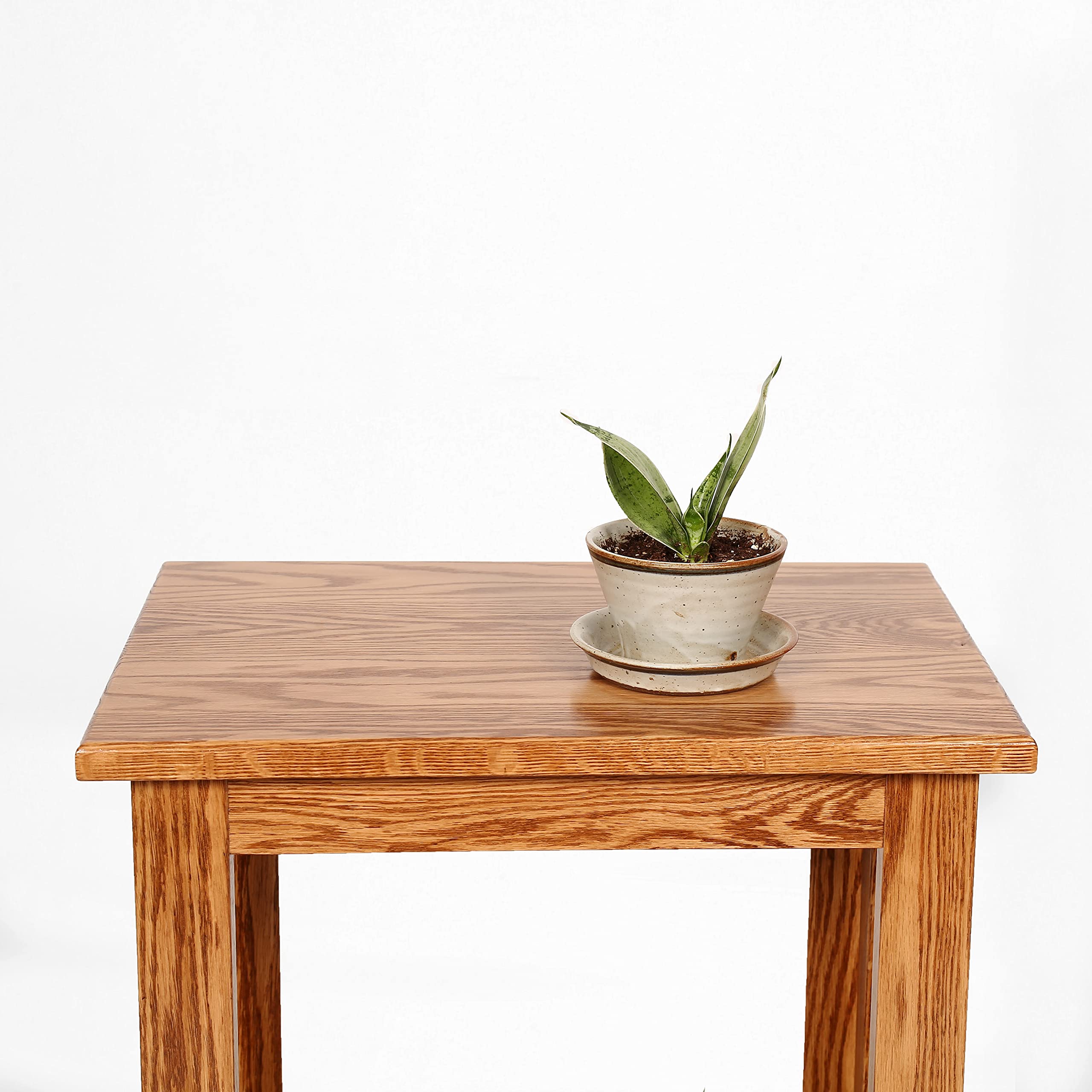 Amish Handcrafted Mission Style Oak End Table - Solid Wood Nightstand, Side Table, or Bedside Table - Made in USA (22.5 Inches) - Perfect for Bedrooms, Living Rooms & Home Offices
