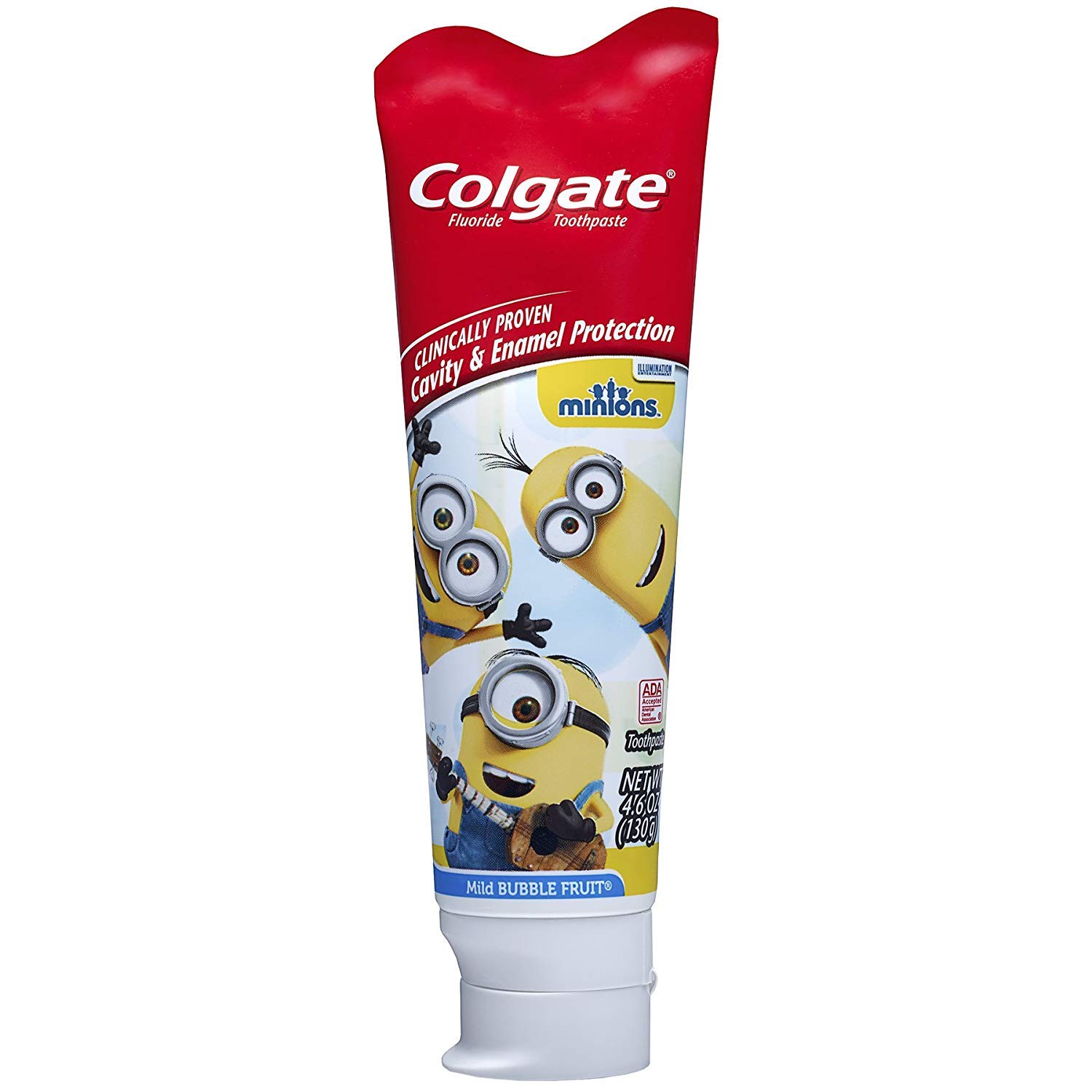 Colgate Kids Minions Toothpaste - Mild Bubble Fruit Flavor, 4.6oz (Pack of 7) | Fluoride Toothpaste for Children | Fun Brushing for Kids at Home & Travel