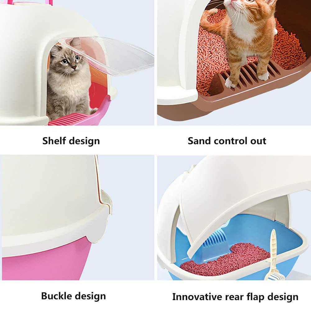 Self-Cleaning Cat Litter Box for Large Cats - High Sided Design Reduces Litter Tracking - Perfect for Multi-Cat Homes & Small Apartments