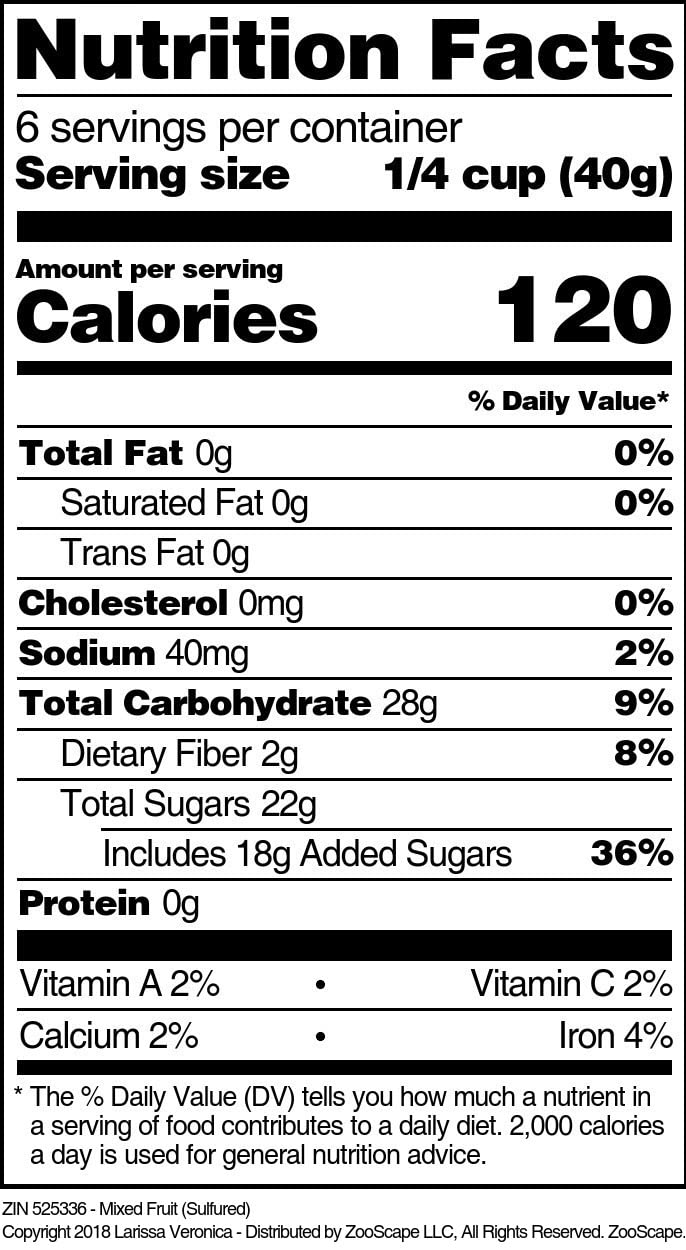 Premium Dried Mixed Fruits (Sulfured) - 8 oz Resealable Bag - Sweet & Tangy Tropical Snack - Perfect for Baking, Trail Mix & Healthy Snacking
