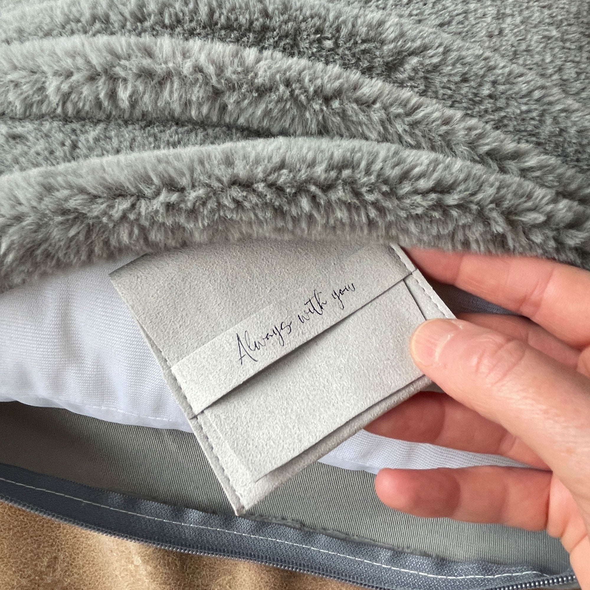 Personalized In Loving Memory Dove Photo Ashes Faux Fur Cuddle Cushion - Memorial Gift for Loss of Loved One, Pet Remembrance, Comforting Keepsake for Grieving & Home Decor
