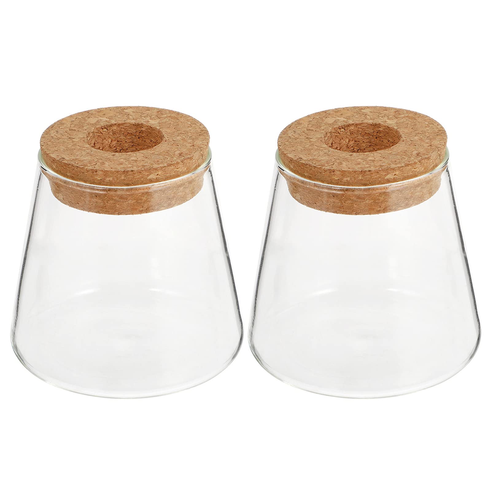 Yardwe 4-Piece Glass Terrarium Set with Lid - Mini Glass Vases, Plant Pots & Flower Pots for Office Desk Decor, Wedding Centerpieces, Home Tabletop Decor - Perfect for Succulents, Air Plants & Small Floral Arrangements