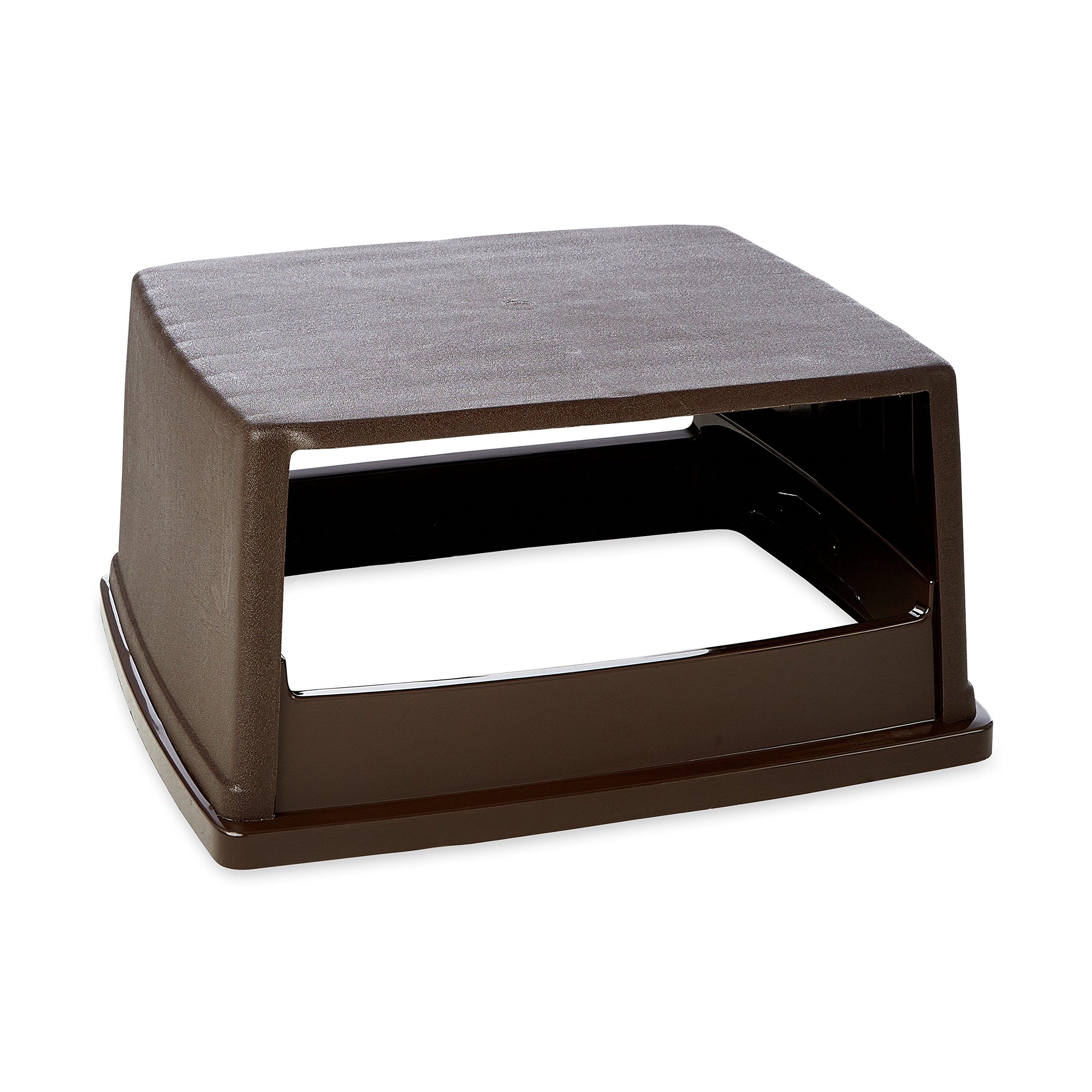 Rubbermaid 56-Gallon Large Brown Commercial Trash Can Lid - Heavy Duty Weatherproof Garbage Bin Cover for Outdoor Use - Compatible with Rubbermaid Waste Containers - Ideal for Malls, Schools, Offices, Stadiums & Restaurants - Perfect for High-Traffic Areas & Harsh Weather Conditions
