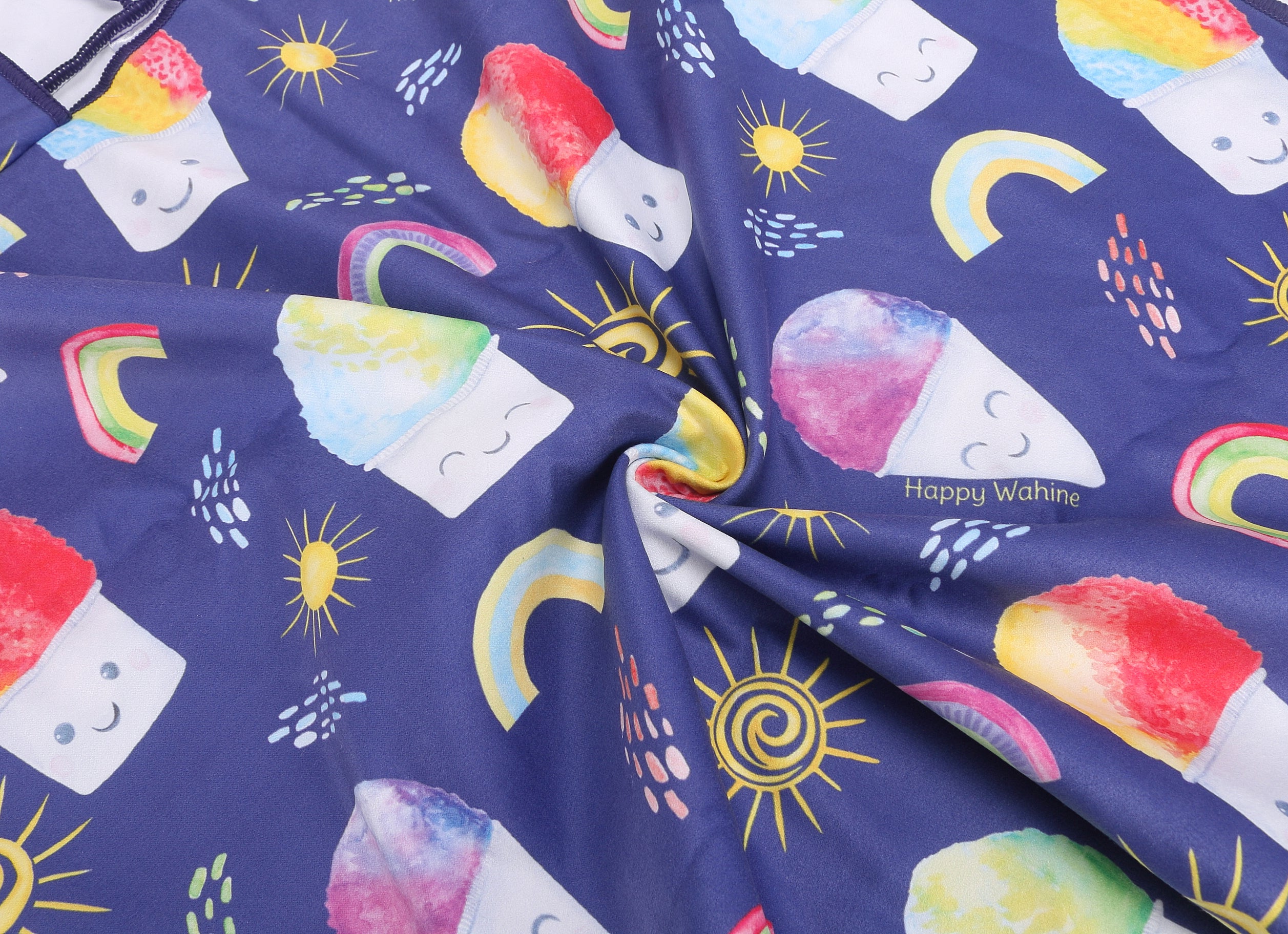 Kids Hooded Beach Towel Poncho - Soft & Absorbent Shave Ice Blue - Perfect for Swimming, Surfing & Beach Outings