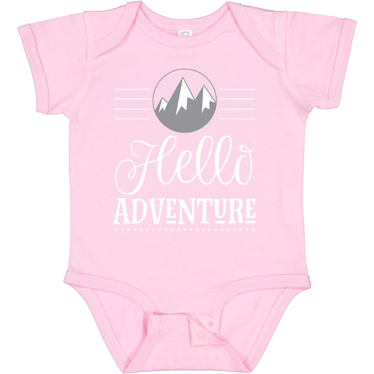 Inktastic Hello Adventure Baby Bodysuit - Cute Camping & Hiking Outfit for Infants - Perfect for Outdoor Family Trips and Nature Photography