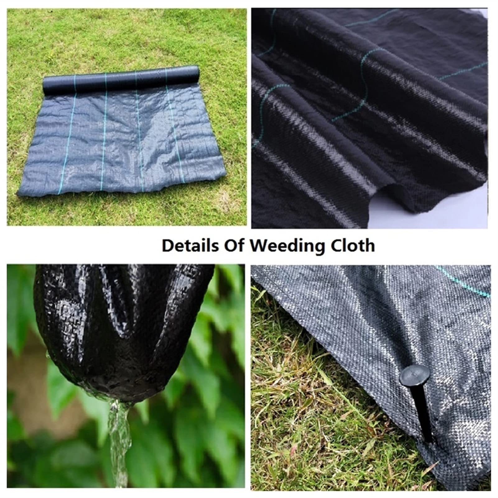 Premium Black Landscaping Fabric - Heavy Duty Weed Barrier for Lawn, Garden, Flower Beds & Driveways | Durable Ground Cover Mulch Fabric (1x3m) | Perfect for Weed Control, Soil Protection & Landscape Projects