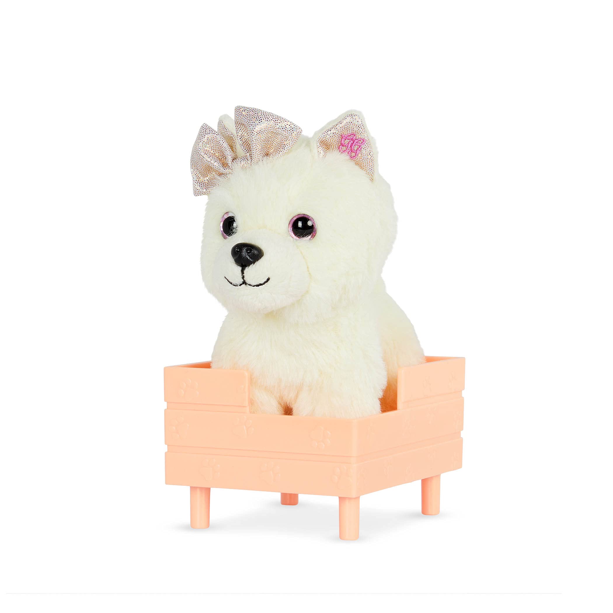 可动毛绒博美犬 Chica - 可爱互动宠物玩具，适合儿童陪伴、家居装饰、送礼收藏