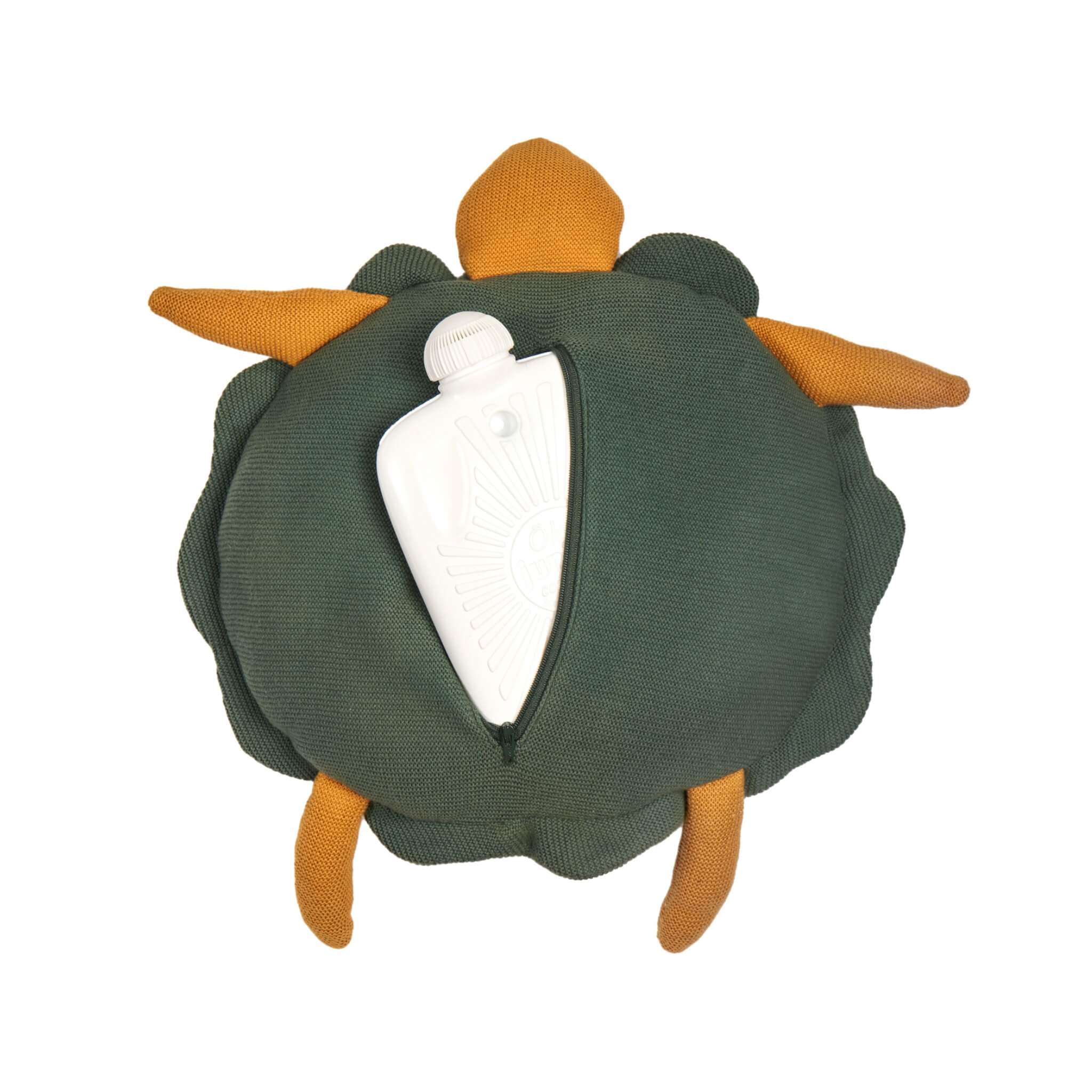 Turtle Design Small Cushion with Built-in 0.8L Eco-Friendly Hot Water Bottle - Perfect for Relaxation, Pain Relief & Winter Warmth