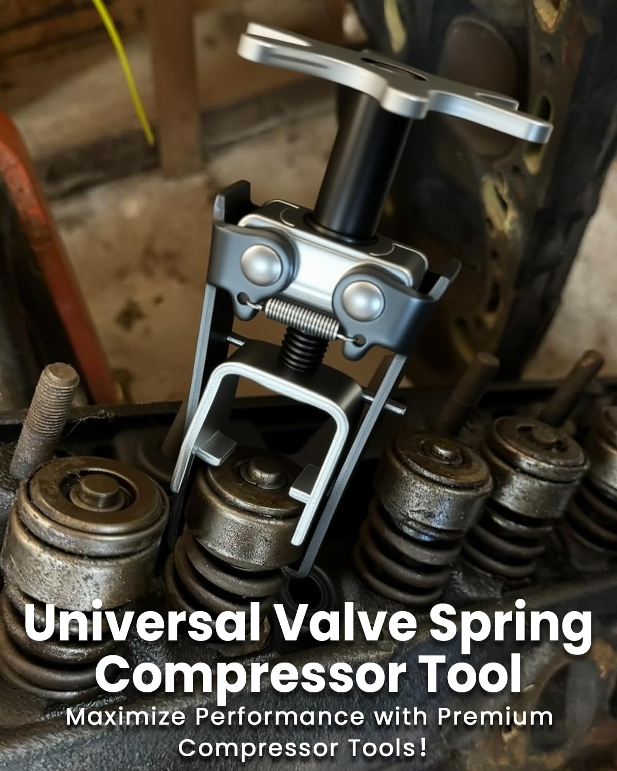 Universal Overhead Valve Spring Compressor Tool - Professional Valve Spring Removal Kit for Car, Motorcycle, ATV Engines - Perfect for DIY Mechanics & Auto Repair Shops