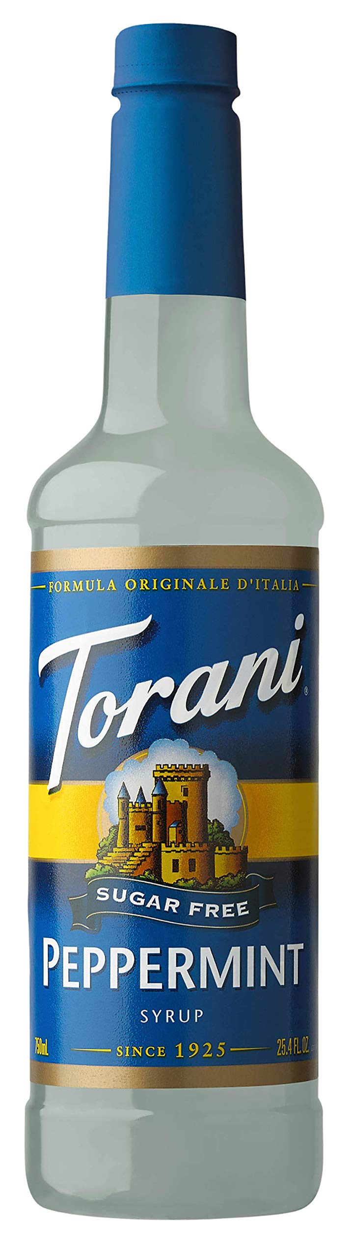 Torani Sugar Free Peppermint Syrup 750ml - Zero Calorie Coffee & Dessert Flavoring for Beverages, Baking & Cocktails