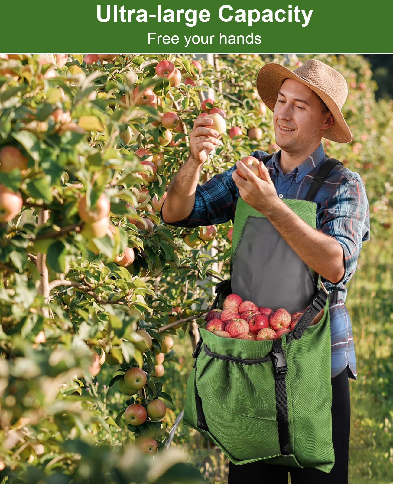 Best Gardening Apron with Quick-Release Pockets - Water-Resistant Harvesting Apron for Women & Men - Perfect for Vegetable Picking, Flower Arranging & Outdoor Gardening Activities