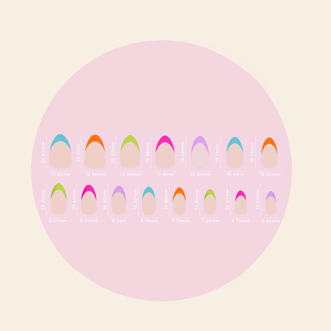 Mitty Pop My Rainbow Press on Nails - Long Lasting Fake Nails with Glue - Perfect for Parties, Weddings & Daily Wear