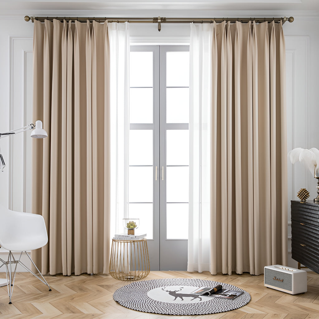 Jaliyah Solid Blackout Curtains for Bedroom - Custom Room Darkening Window Drapes for Better Sleep & Privacy - Thermal Insulated Noise Reducing Curtain Panels for Living Room, Nursery & Home Theater