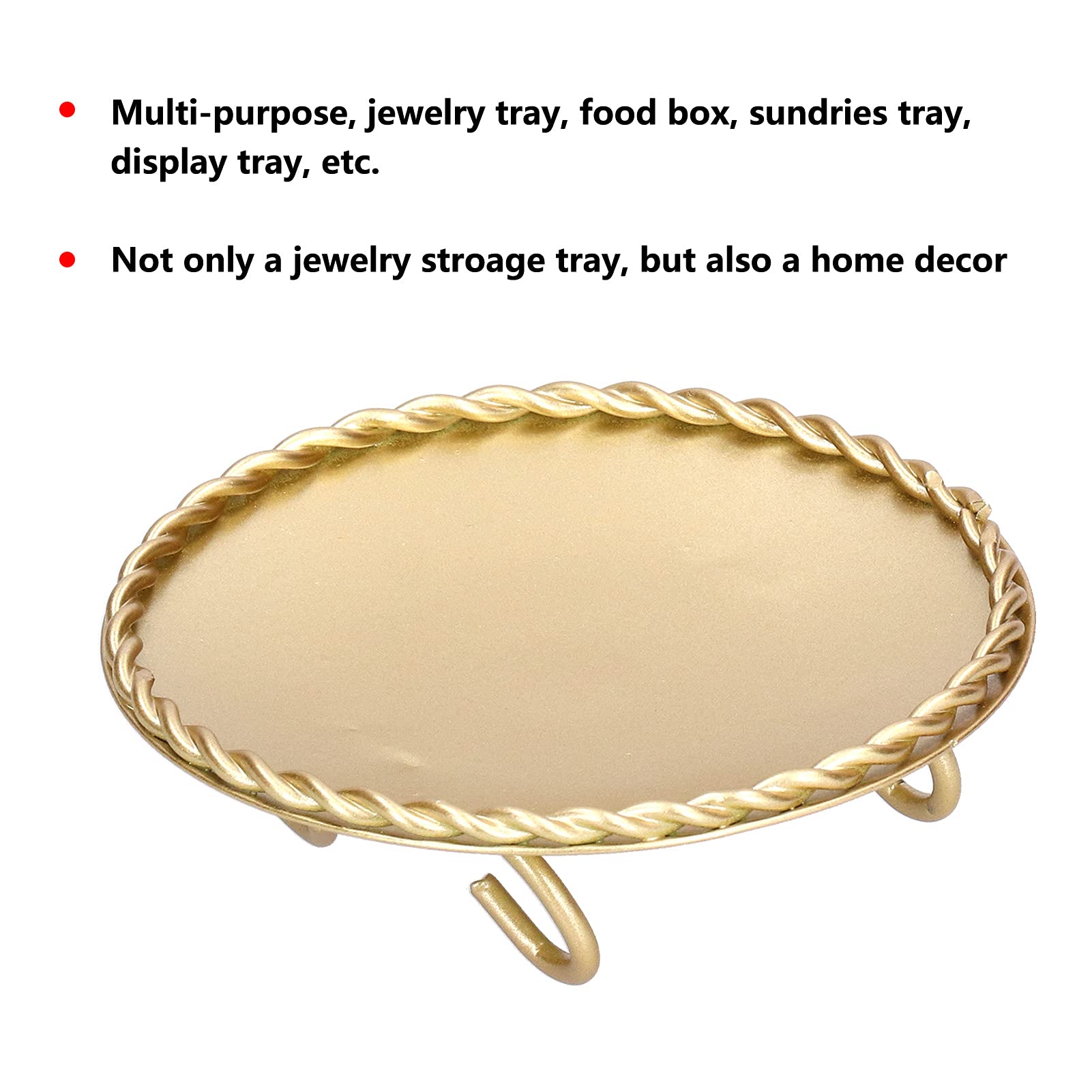 FIYO Golden Jewelry Storage Tray - Geometric Organizer for Necklaces & Crafts | Home & Desktop Decor