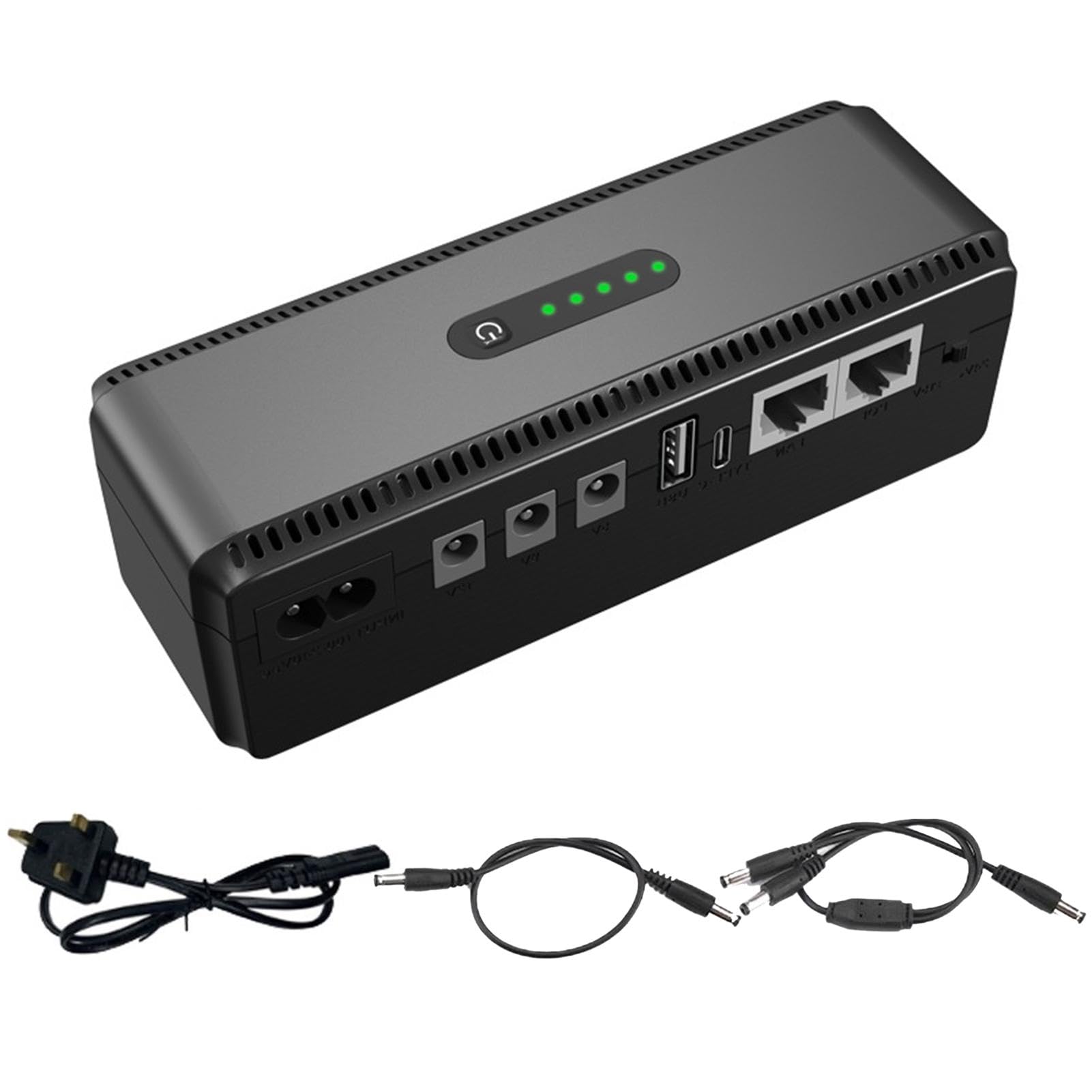 10400mAh Compact UPS Battery Backup for WiFi Router & Security Camera - Portable Uninterruptible Power Supply for Home/Office Network Devices - Perfect for Power Outages & Remote Monitoring