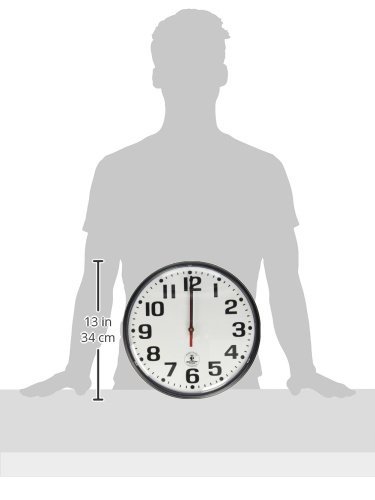 Skilcraft AbilityOne Radio-Controlled Atomic Wall Clock - 12.75 Inch Plastic Frame, Black Case with White Face (Model 6645-01-491-9814) - Perfect for Office, Home & Classroom Timekeeping