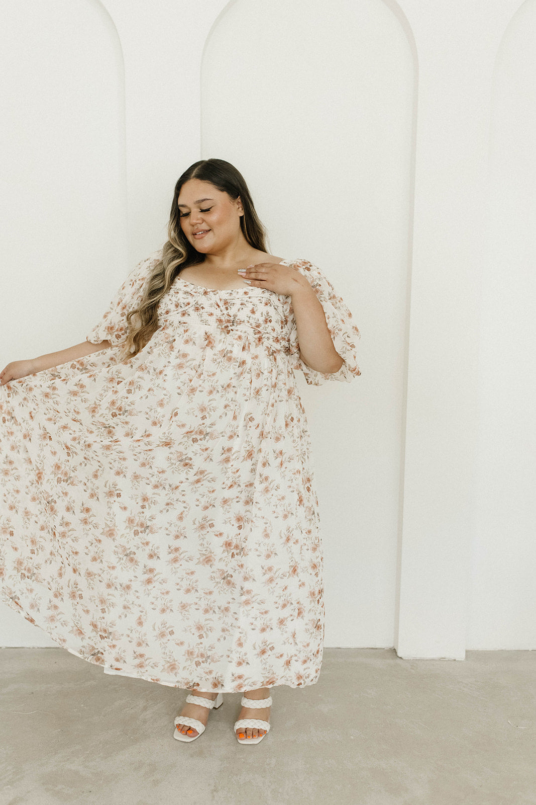 Harlow Maxi Dress in Ivory Floral - Bump Friendly Maternity Dress & Inclusive Sizing (S-3XL) | Perfect for Weddings, Baby Showers & Summer Vacations