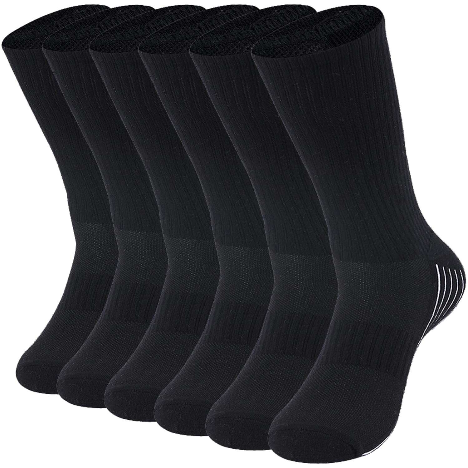 Sunew Viscose Bamboo Socks for Men & Women - 6 Pairs Soft Breathable Cushioned Crew Socks for Workout, Hiking, Running & Daily Wear - Comfortable Athletic Socks for Sports & Outdoor Activities