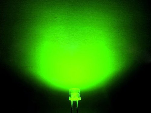 100pcs Green 3mm Flat Top LED Lights - Wide Angle, High Brightness for DIY Electronics, Model Lighting, and Automotive Dashboard Applications