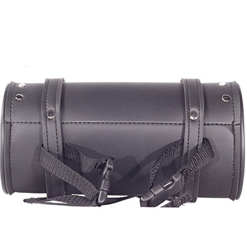 Motorcycle Tool Bag with Shiny Studs & Concho - Durable Leather Storage for Bike Repair Tools - Perfect for Road Trips & DIY Maintenance