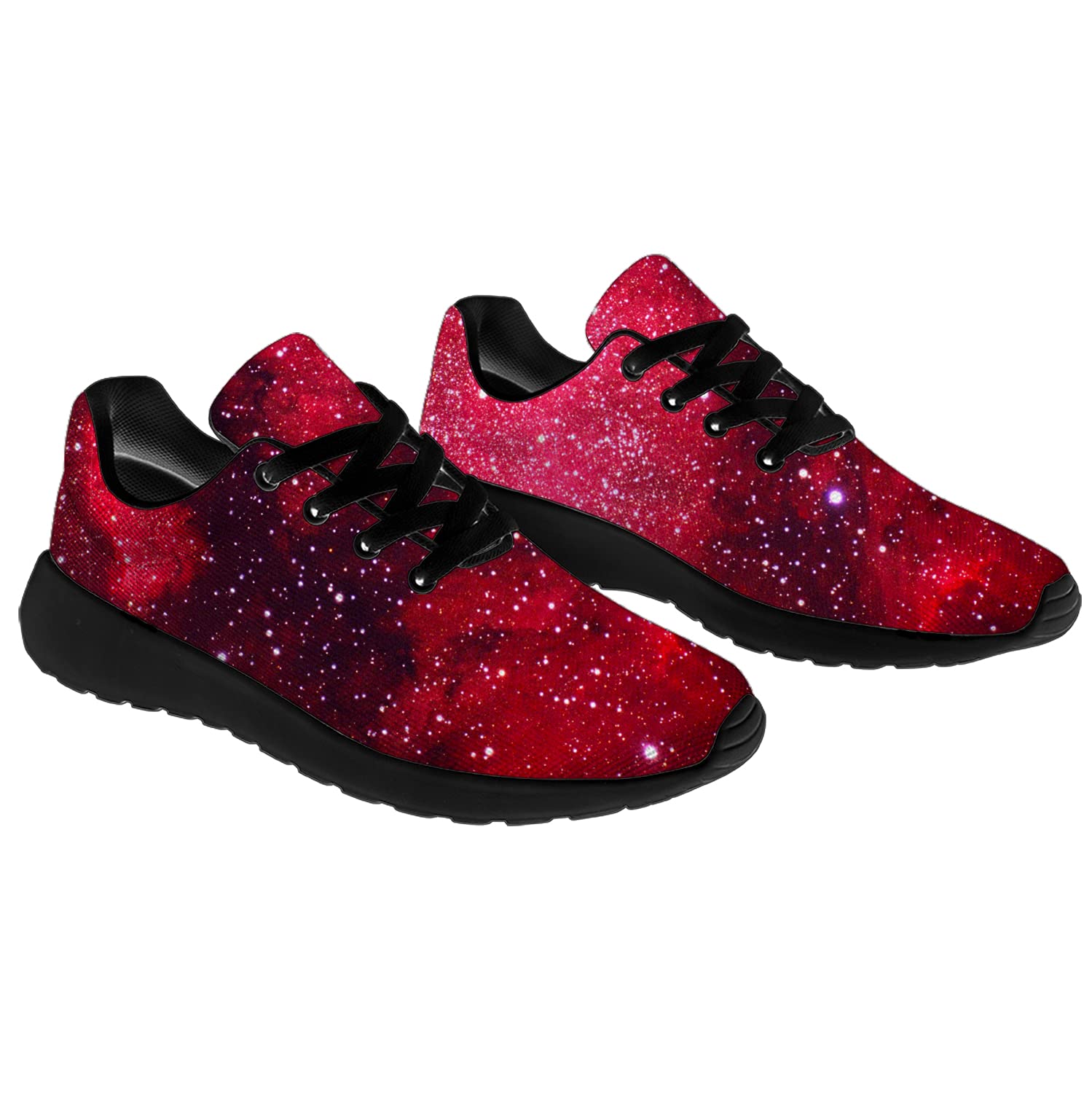 Unisex Galaxy Print Running Shoes for Women & Men - Lightweight Walking & Tennis Sneakers with Cosmic Space Design (Size 3.5 Men/5.5 Women, Black) - Perfect for Jogging, Gym Workouts & Casual Streetwear Fashion